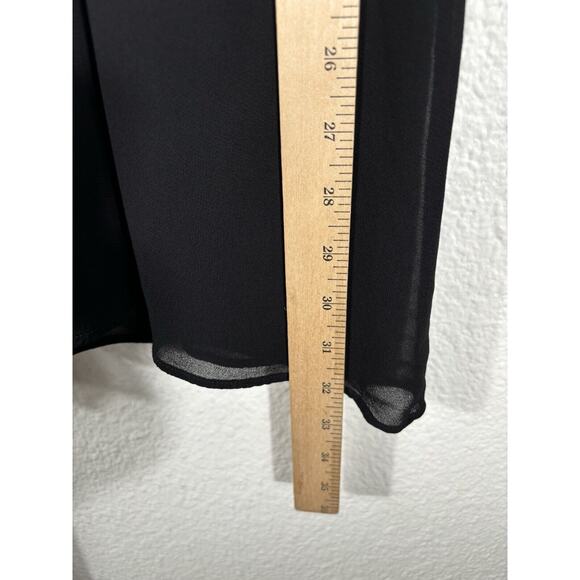 Reformation Wrap Top Size S Black Viscose Shirt Sleeve - Picture 6 of 9